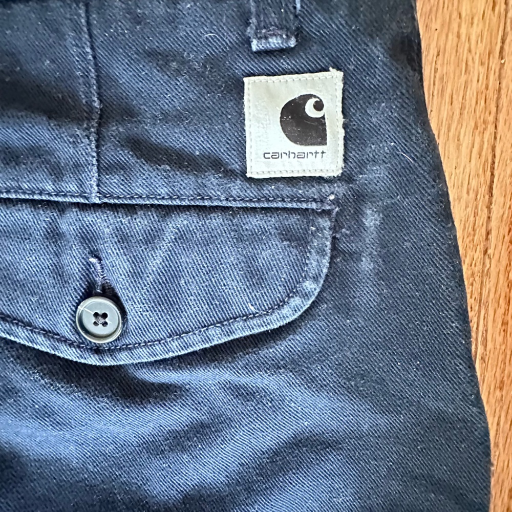 Carhartt WIP Straight Leg Pants in Navy Blue